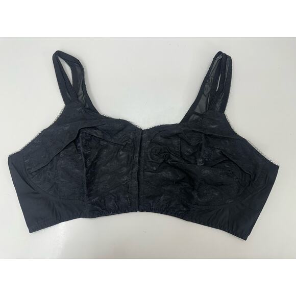 No Bones Bra Womens Bra Size 48D Black 58776 Front Clasp NWTs - Picture 1 of 9